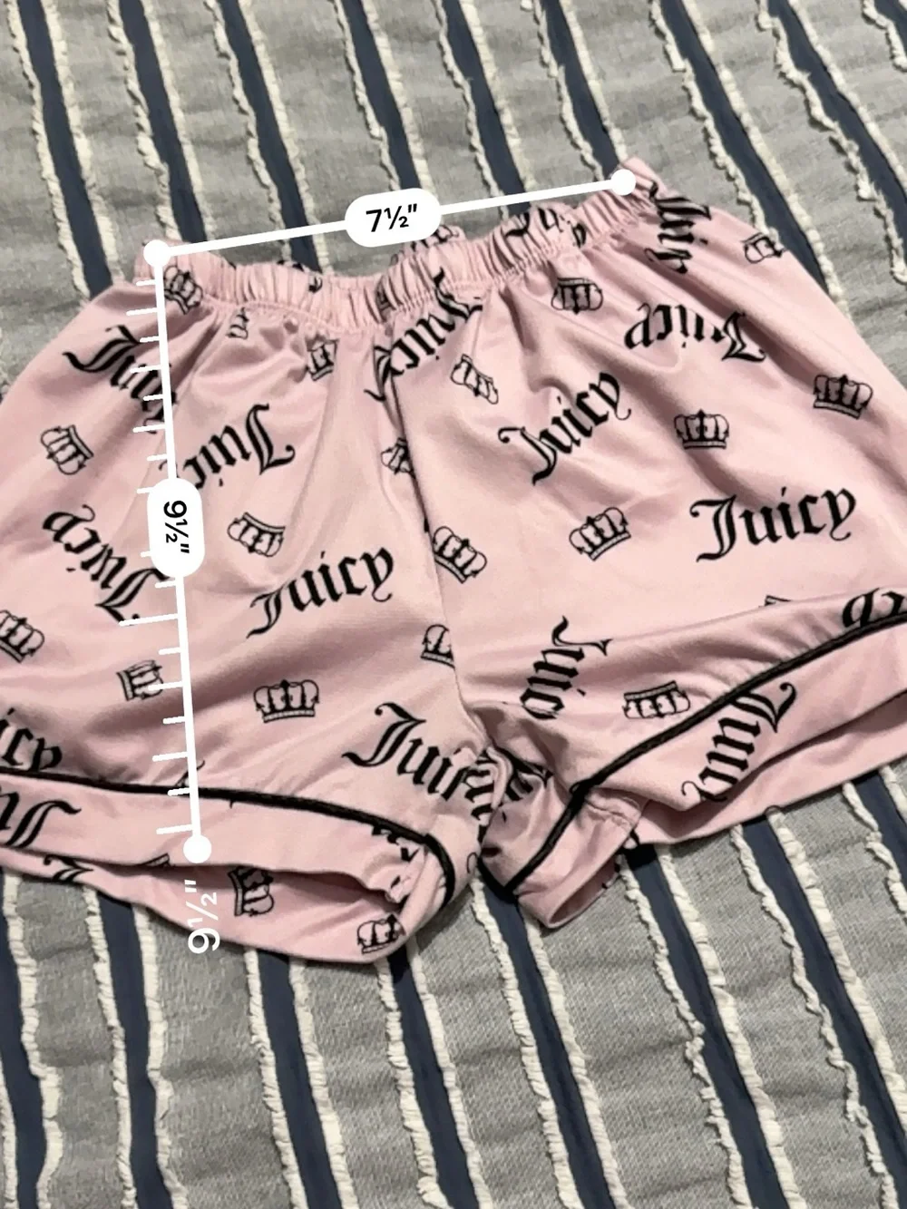 Juicy Couture Girls Pink Logo Print Satin Pajama Set Size 6/6X